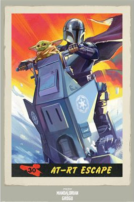 THE MANDALORIAN AND GROGU (AT-RT ESCAPE) POSTER