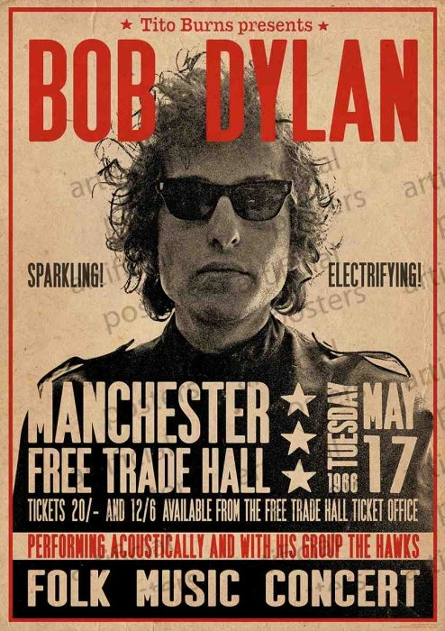 Bob Dylan (Manchester Free Trade Hall) Poster