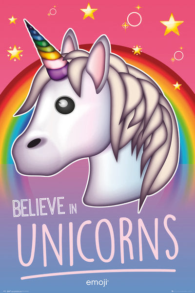 Unicorns (Believe Emoji) Poster
