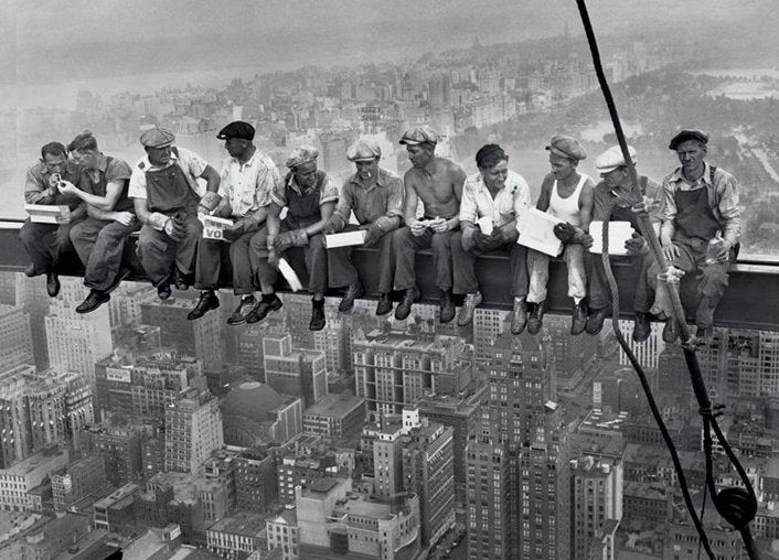 New York Lunch On Skyscraper Giant Poster