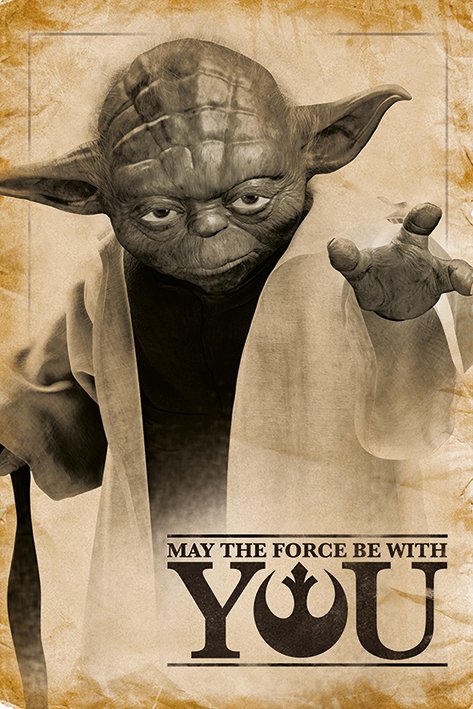 Star Wars posters Star Wars Yoda Force Be With You poster