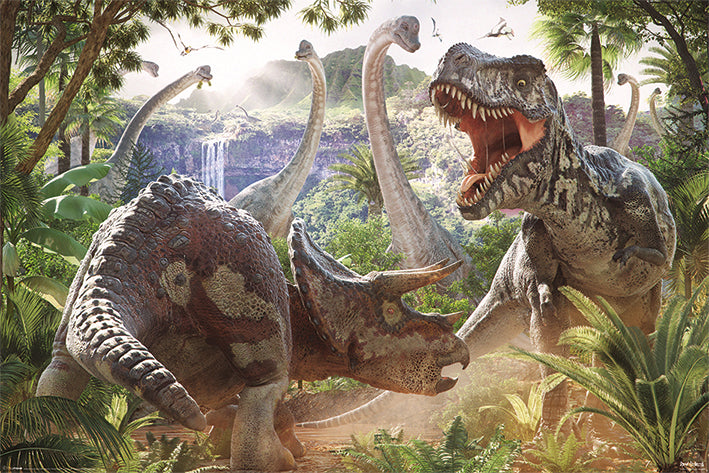 Dinosaur Battle Poster