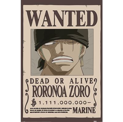 One Piece Wanted Zoro poster