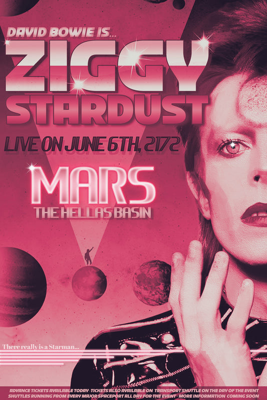 David Bowie Ziggy Stardust Live on Mars Poster