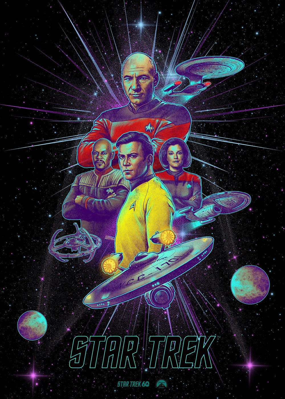 Star Trek Four Ship Captains Poster