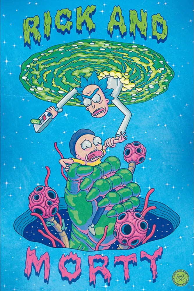 Rick and Morty Portal Hand poster
