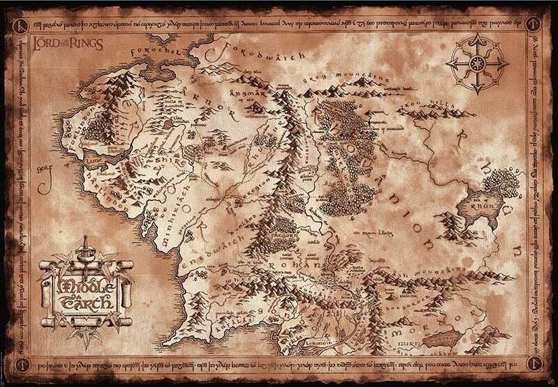 Lord Of The Rings (Map) Poster
