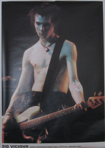 Sex Pistols Sid Vicious On Stage Atlanta Poster