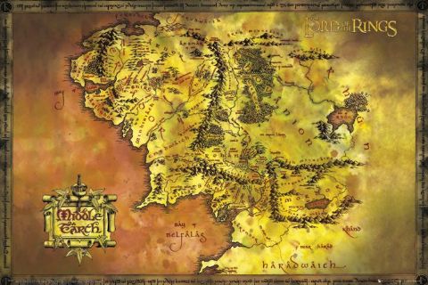 Lord Of The Rings Map Poster