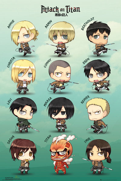 Attack On Titan (Chibi Characters) Poster