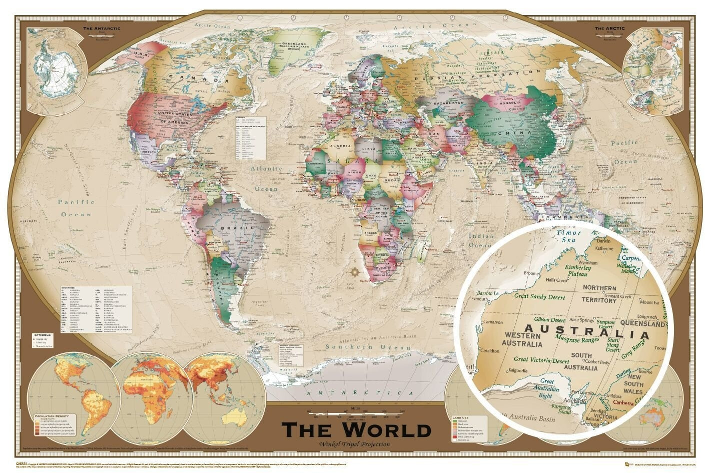 World Map (Winkel Tripel Projection) Poster