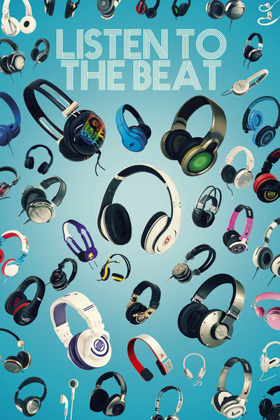 Listen To The Beat (Headphones) Poster