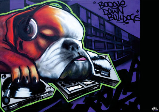 Kelzo Graffiti Art Poster - Boogie Down Bulldogs