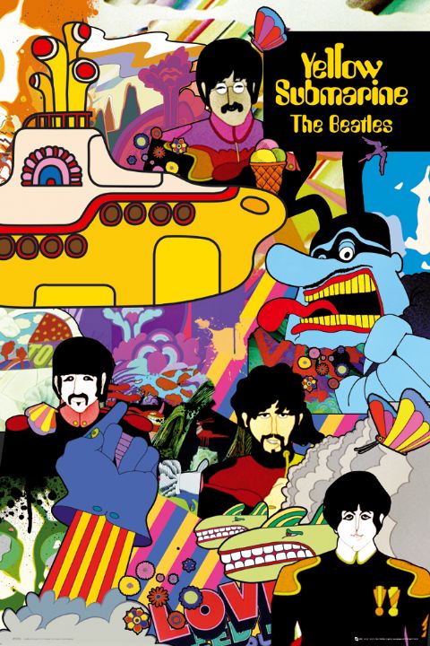 Beatles Yellow Submarine Characters Poster