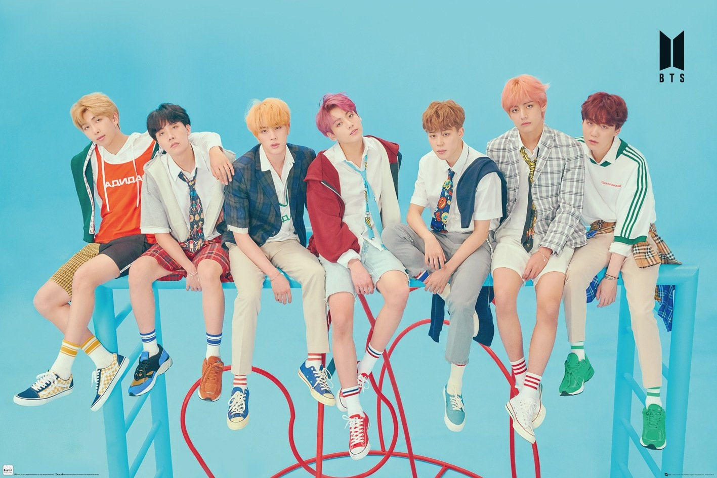 BTS K-Pop (Group Blue) Poster
