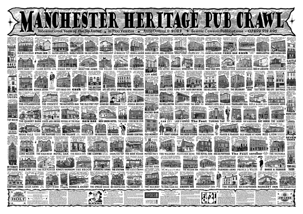 Pub Crawl Posters Manchester Heritage Pub Crawl 2022 Poster Panic Pub Crawl Posters Manchester Heritage Pub Crawl 2022 Poster Panic