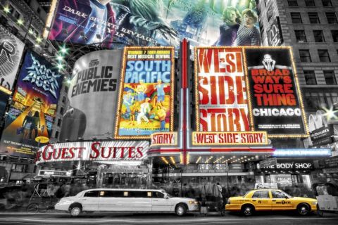 New York Theatre Signs Poster