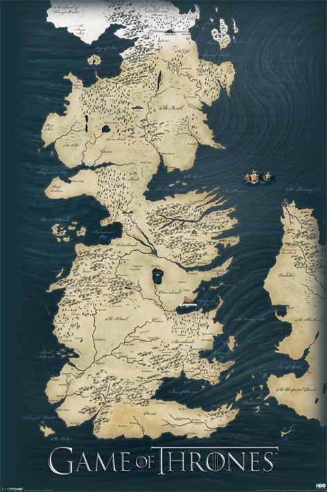 Game Of Thrones Map Poster