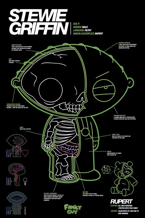 Family Guy Stewie X Ray Poster
