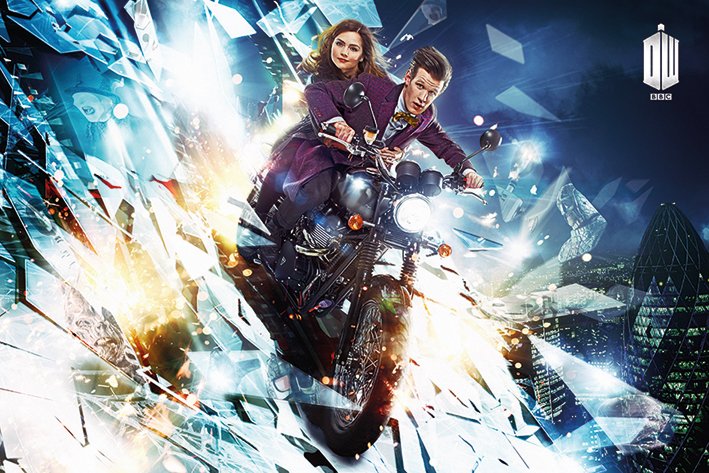 Doctor Who And Clara (Motorbike) Poster