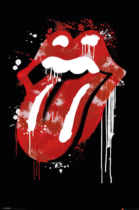 Rolling Stones Graffiti Lips & Tongue Poster