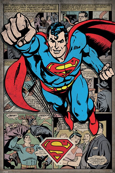 Superman Comic Montage Poster