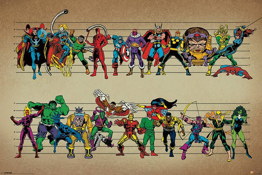 Marvel Characters (Line Up) Poster
