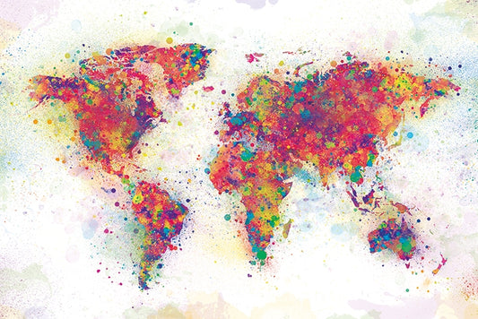 World Map (Colour Spash) Poster