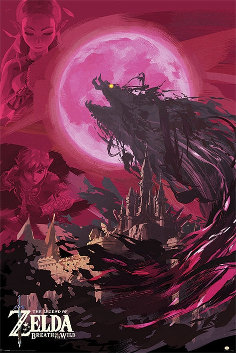 Zelda Breath Of The Wild (Ganon Blood Moon) Poster