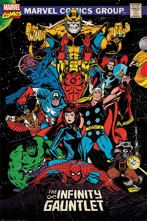 Marvel Infinity Gauntlet Retro Poster