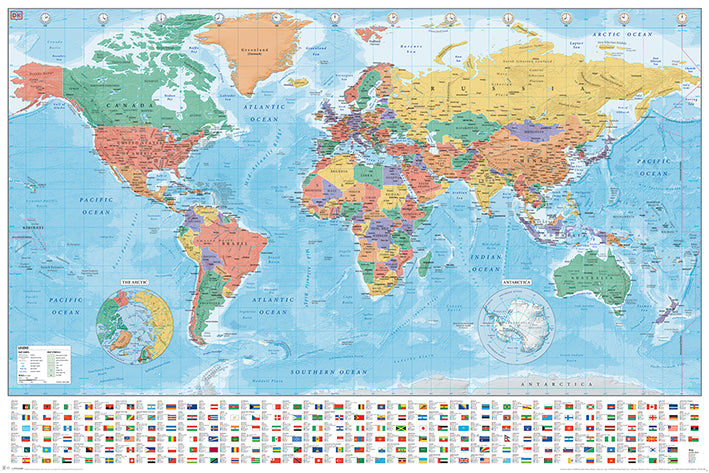 Map posters - World Map (Modern 2020) Poster PP34739 – Panic Posters