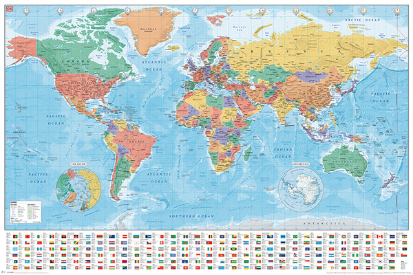Map posters - World Map (Modern 2020) Poster PP34739 – Panic Posters