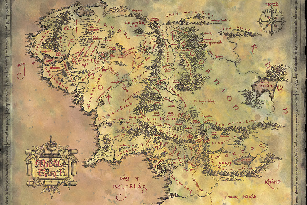 Lord Of The Rings (Middle Earth Map) Poster
